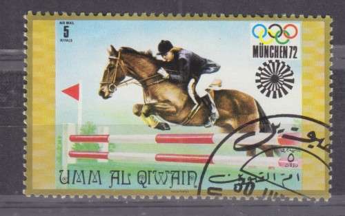 BEAUTIFUL THEMATIC STAMPS - HORSES - 1982 MUNICH OLYMPICS - UMM AL QIWAIN - UAE