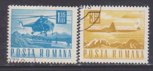 2 BEAUTIFUL THEMATIC STAMPS - AIRCRAFT - ROMANIA