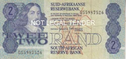 SOUTH AFRICA TWO RAND - GPCDE KOCK - GS - 3 RD ISSUE 1983-89 - VF