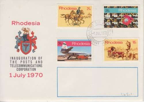 SALE!!  RHODESIA FDC 1970 - INAUGURATION OF POST and TELECOMMUNICATION CORPORATION