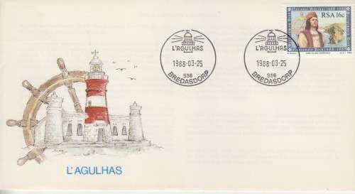 SOUTH AFRICA PHILATELIC COVER 1988 - L`AGULHAS - LIGHTHOUSE