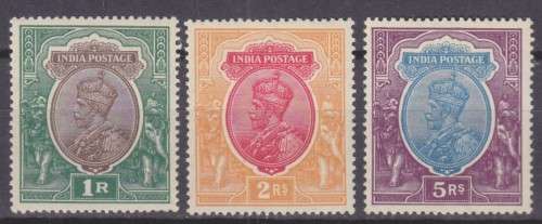 3 HIGH VALUE INDIA STAMPS 1912 -1913 King George V, 1865-1936 MNH