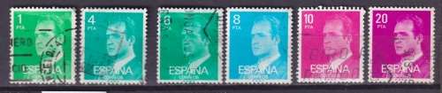 6 SPAIN STAMPS - 1977 Definitive Issue - King Juan Carlos I