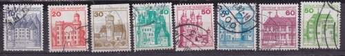 8 GERMANY STAMPS - 1977 Palaces and Castles