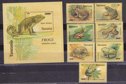 TANZANIA MINISHEET and STAMP SET - FROGS - MNH