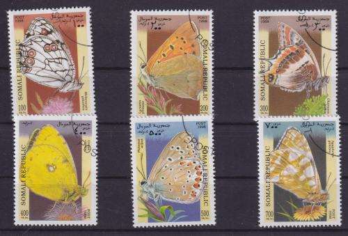 6 BEAUTIFUL THEMATIC STAMPS - BUTTERFLIES - SOMALIA