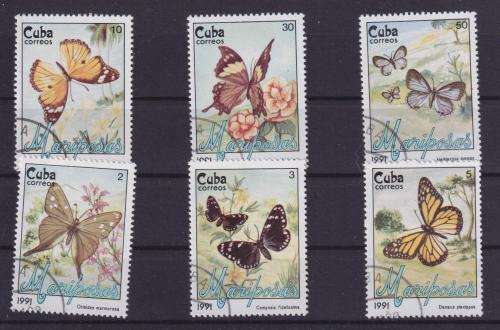 6 BEAUTIFUL THEMATIC STAMPS - BUTTERFLIES - CUBA