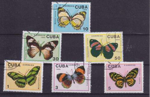 6 BEAUTIFUL THEMATIC STAMPS - BUTTERFLIES - CUBA
