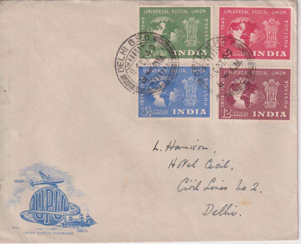 STARTING @ R10 - FDC  INDIA  UPU 1949 - SEE SCANS