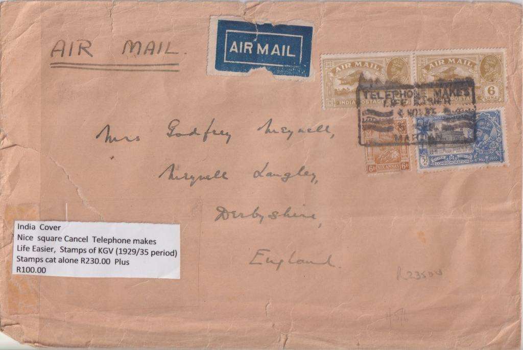 STARTING @ R10 - WRITTEN UP OLD ENVELOPE  INDIA  1935 - SEE SCANS