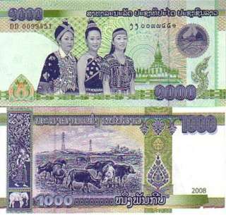 LAOS 1000 KIP 2008 P NEW UNC