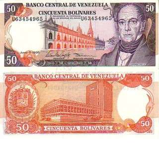 VENEZUELA 1995 50 BOLIVARES P65e UNC