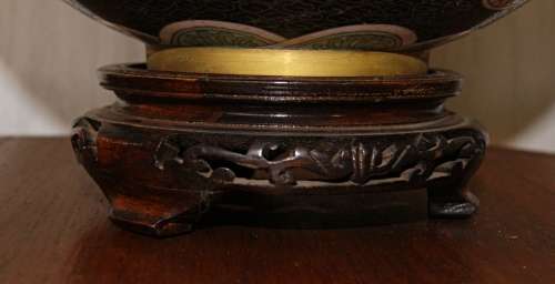 *REDUCED* Vintage Chinese Cloisonne Dragon Bowl on Stand