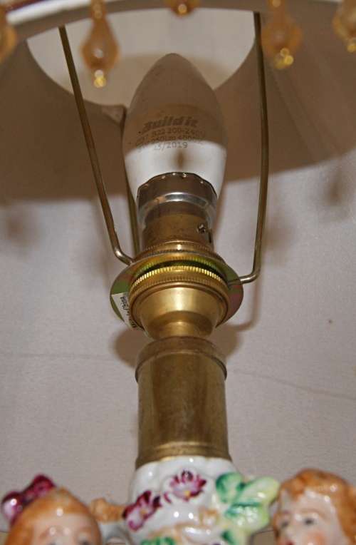 Vintage Porcelain Figurine Lamp Planter