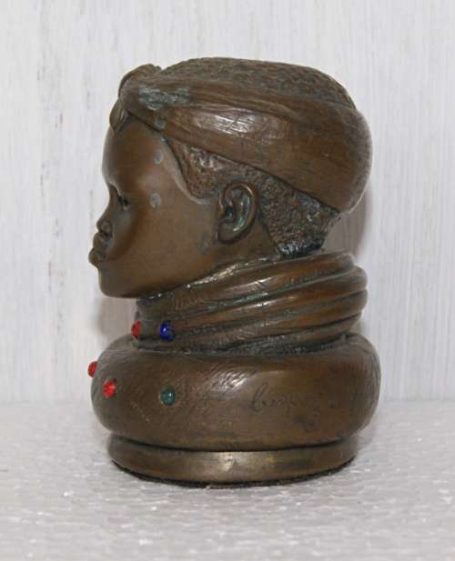 Vintage N`debele Girl Bronze by Artist Casper D