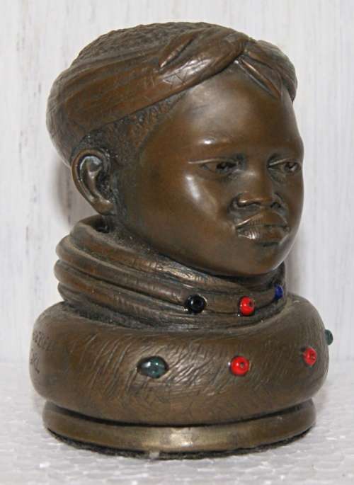 Vintage N`debele Girl Bronze by Artist Casper D