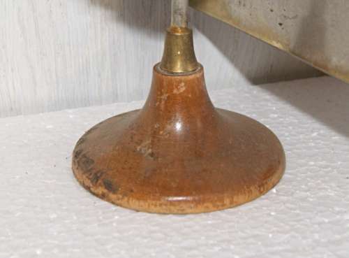 Vintage Brass and Wood Dustpan Set on Stand