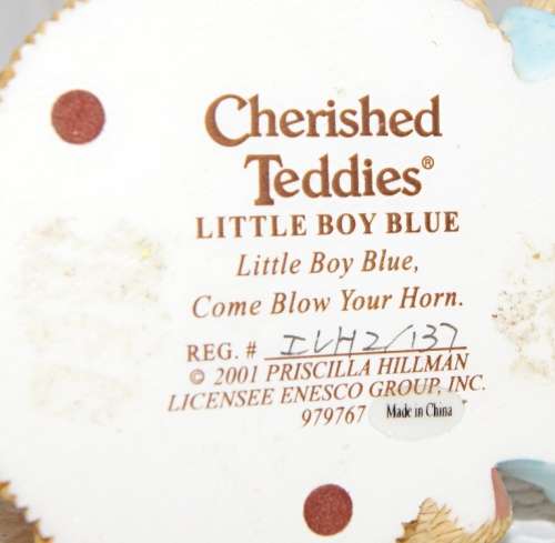 Cherished Teddies `Little Boy Blue` Figurine Reg No ILH2/137