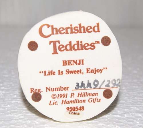 Cherished Teddies `Benji` Figurine Reg no 3449/292