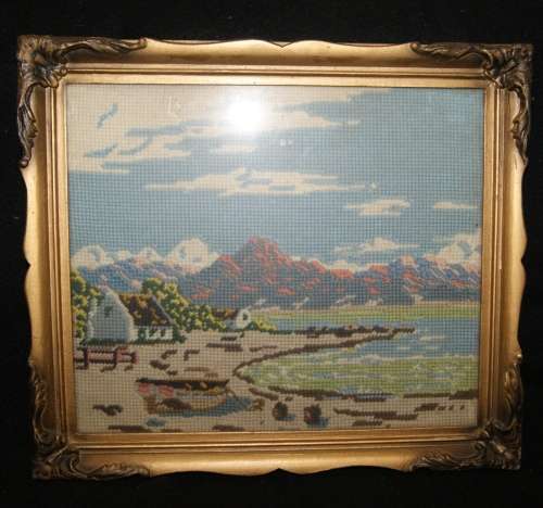 Framed Cross - Stitched Picture