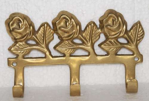 Brass Wall Hook with Rose Motif @@@ CCCRRRAAAZZZYYY R1 START!