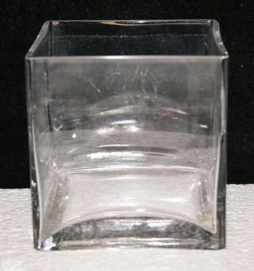 Glass Cube Shaped Vase/ Pot
