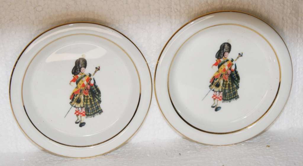 Pair of White Label Whiskey Porcelain Coasters @@@ CCCRRRAAAZZZYYY R1 START!!!