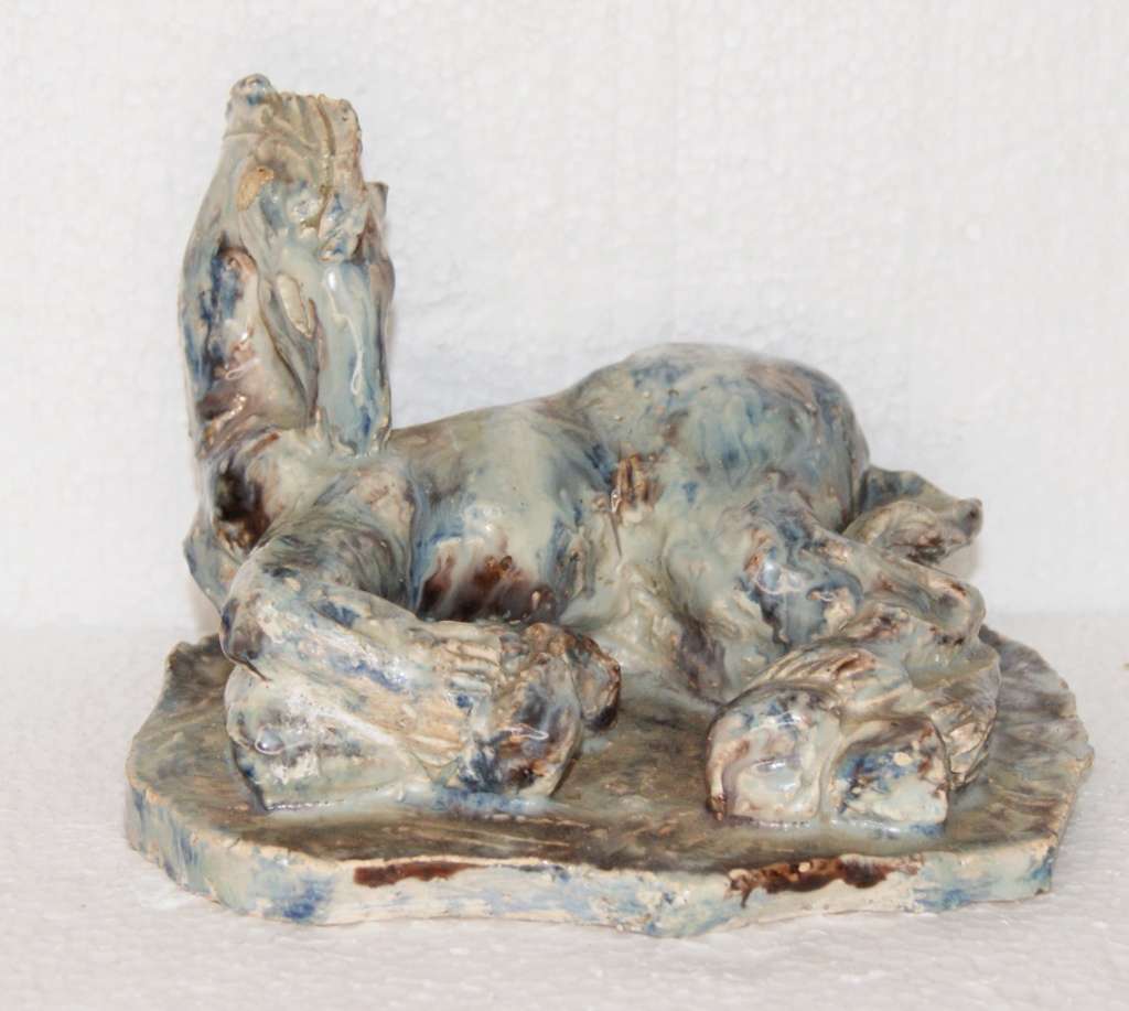 Vintage Stoneware Horse Statue Signed (as per the images) @@@ CCCRRRAAAZZZYYY R1 START!!!