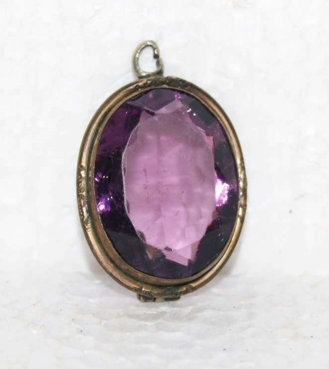 Vintage Pinchbeck and Amethyst Pendant @@@ CCCRRRAAAZZZYYY R1 START!!!