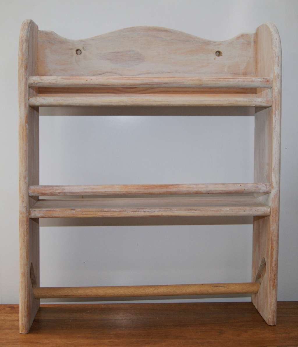 Wooden Spice Rack with Kitchen Towel Holder