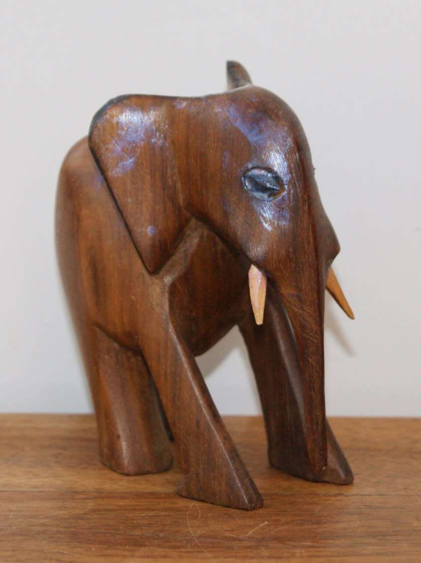 Hand Carved Wooden Elephant