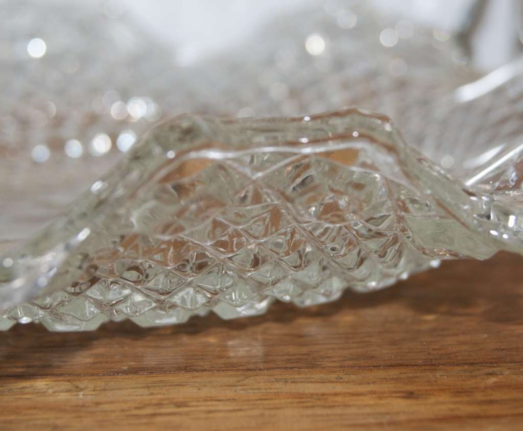 Molded Glass Confectionary Serving Dish with Removable Handle