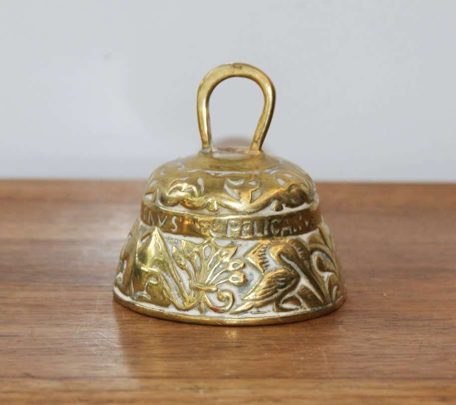 Vintage Brass Bell with High Relief Detailing