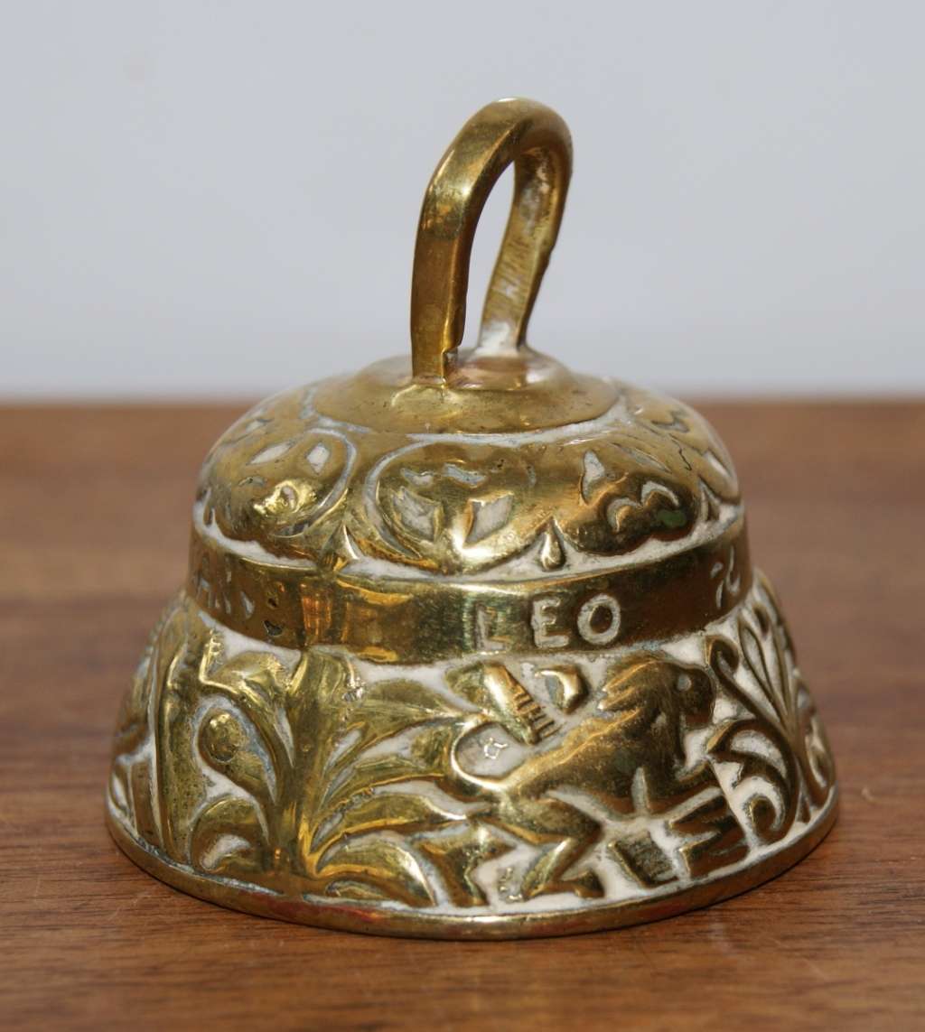 Vintage Brass Bell with High Relief Detailing