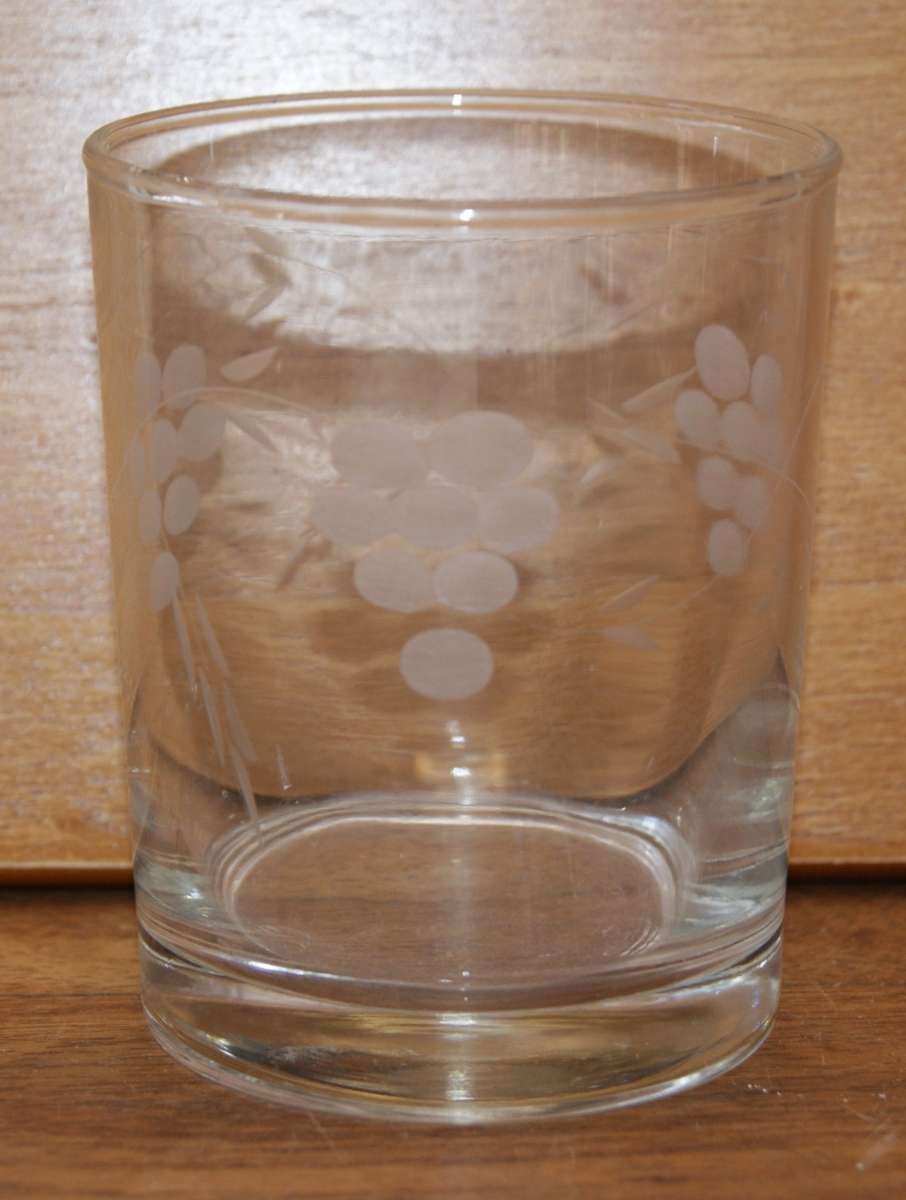 Grape Pattern Low Ball Glasses (5 available, price per glass)