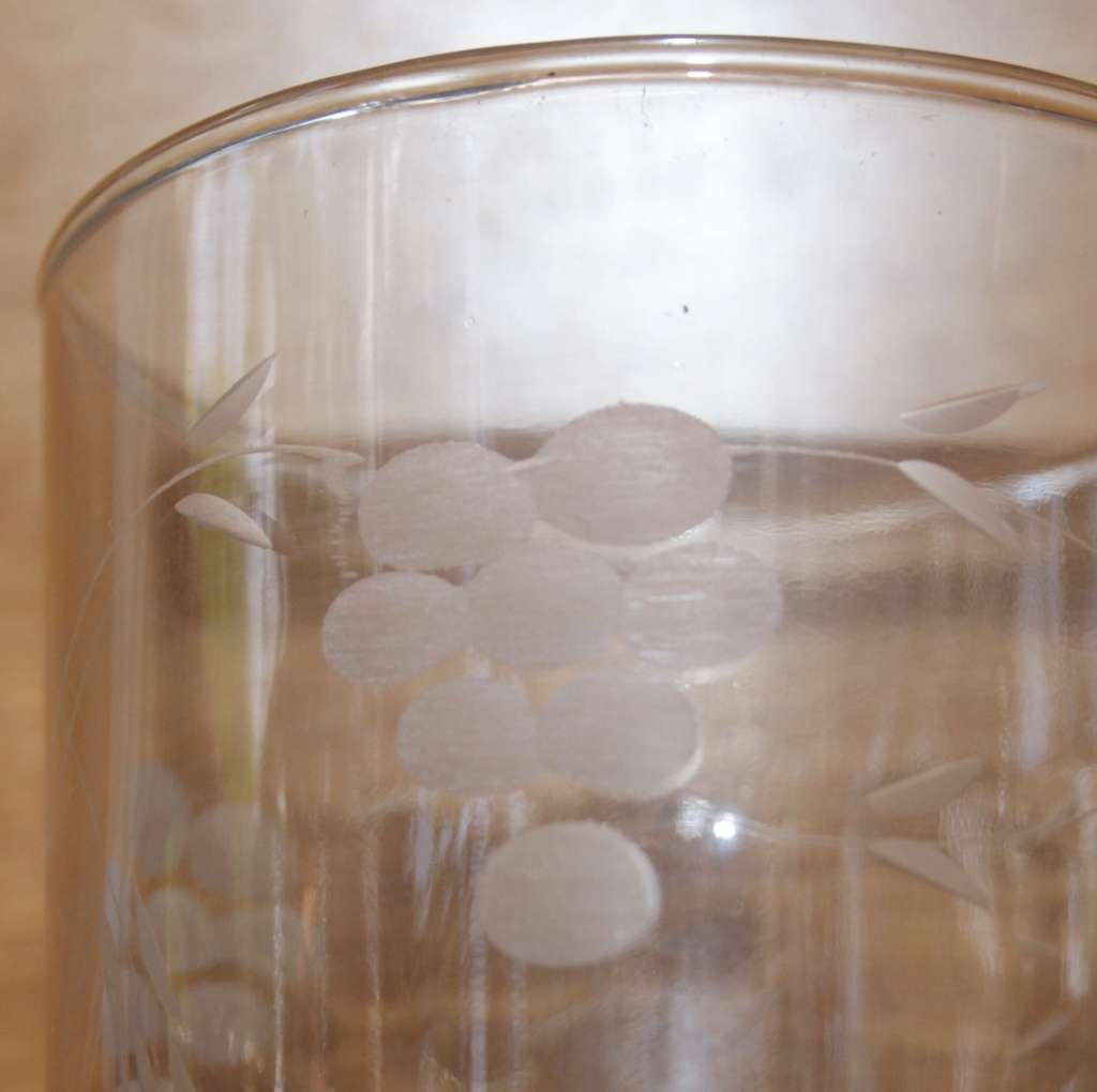 Grape Pattern Low Ball Glasses (5 available, price per glass)