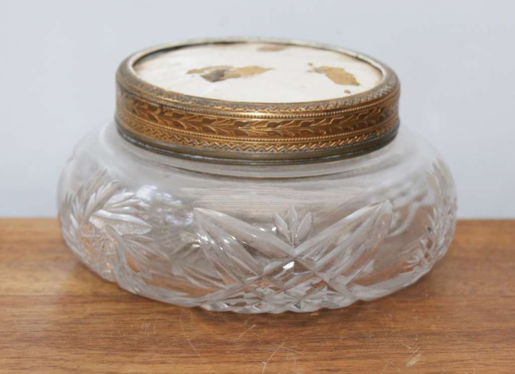 Hand Cut Crystal Powder Bowl