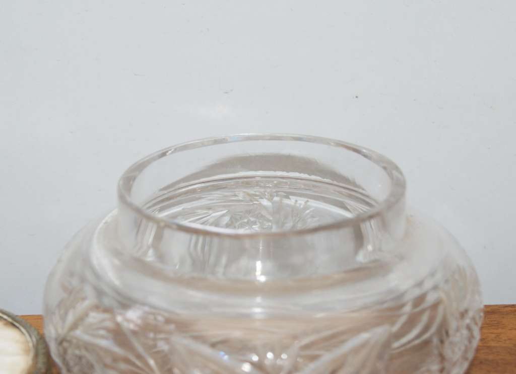 Hand Cut Crystal Powder Bowl