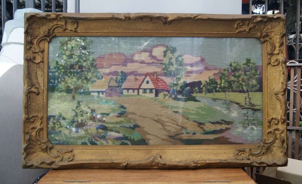 Vintage Tapestry in Ornate Frame