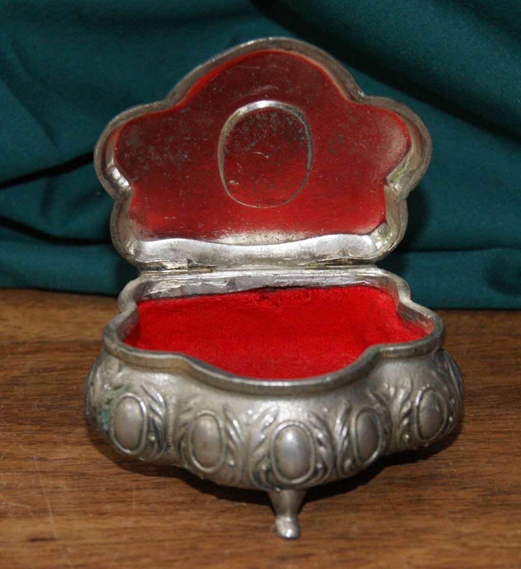 Vintage High Relief Metal Trinket Box