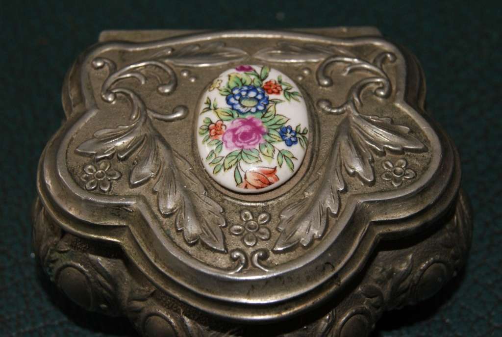 Vintage High Relief Metal Trinket Box