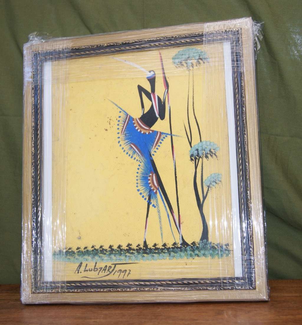A. Lubyart `Tribal Figures` 1997 with Stunning NEW Frame