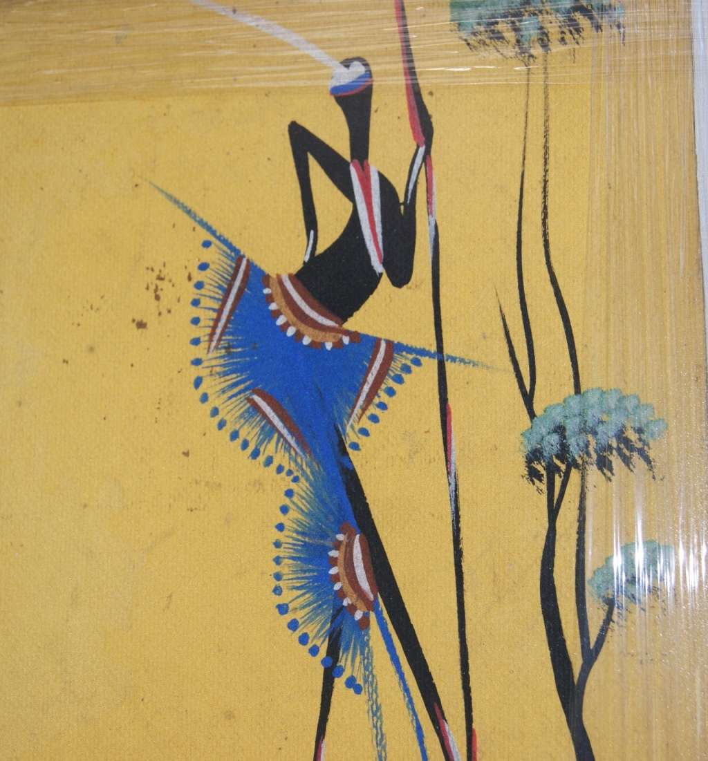 A. Lubyart `Tribal Figures` 1997 with Stunning NEW Frame