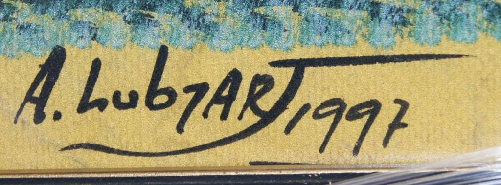 A. Lubyart `Tribal Figures` 1997 with Stunning NEW Frame