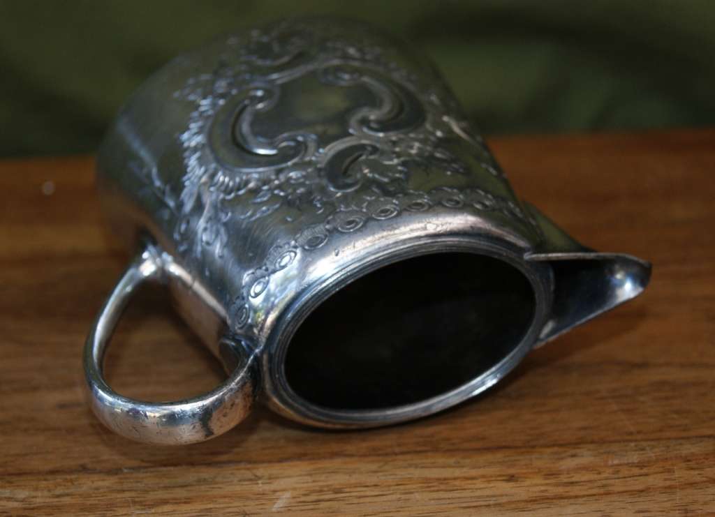 Antique Hand Etched EPBM Milk Jug