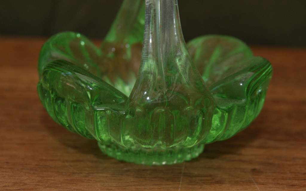 Pair of Green Glass Dishes