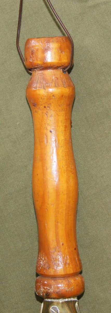 Set of 3 Brass and Wood Kitchen Utensils with Copper Rivets