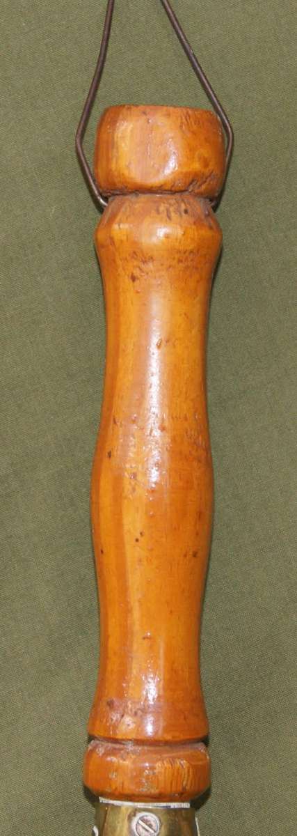 Set of 3 Brass and Wood Kitchen Utensils with Copper Rivets