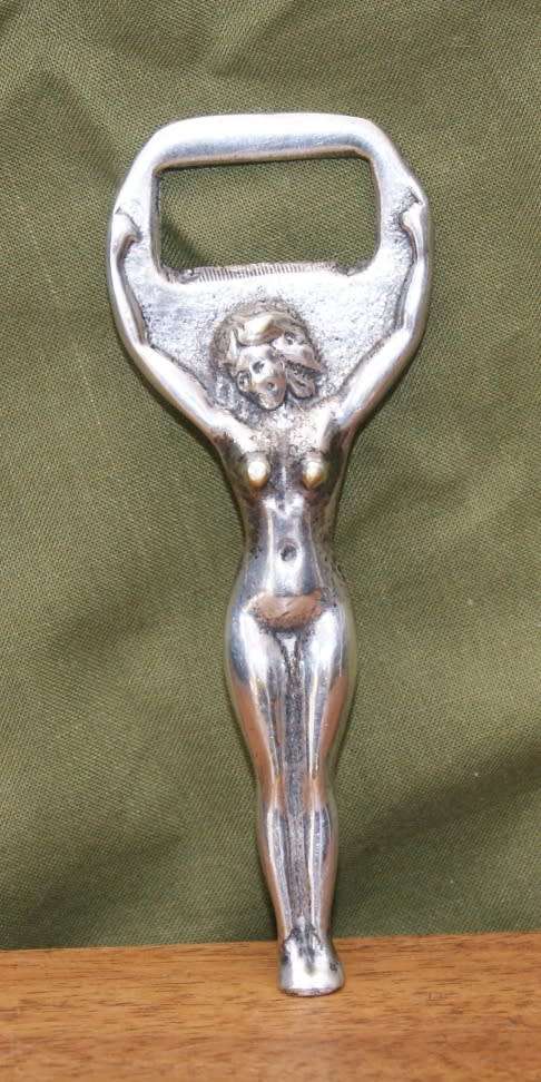 Vintage Silver Plated Naked Lady Bottle Opener