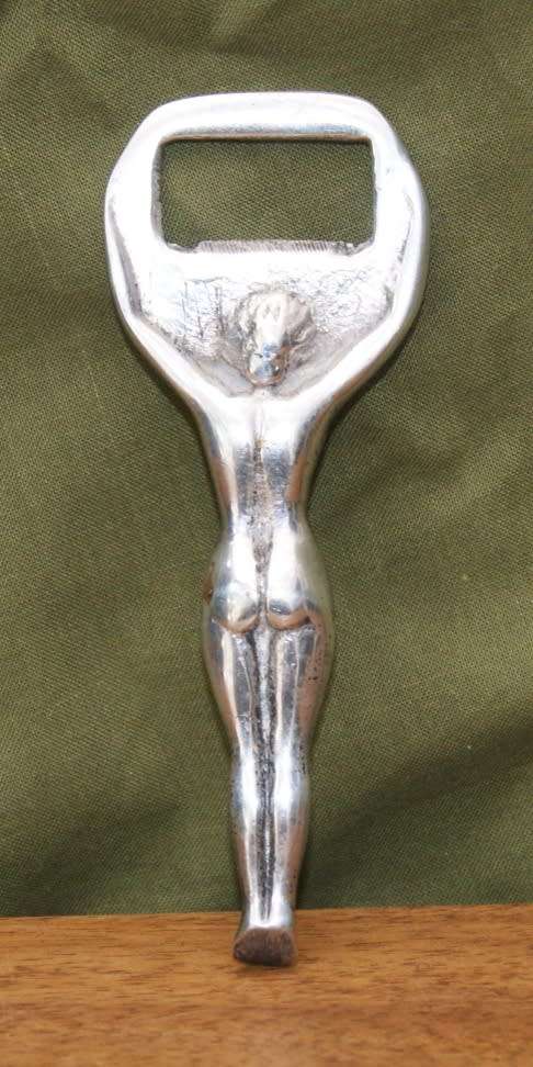 Vintage Silver Plated Naked Lady Bottle Opener
